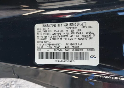 2017 Infiniti Q60 3.0T Sport from USA, damaged, VIN JN1EV7EK4HM364133